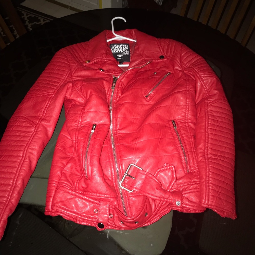 Men faux leather jacket